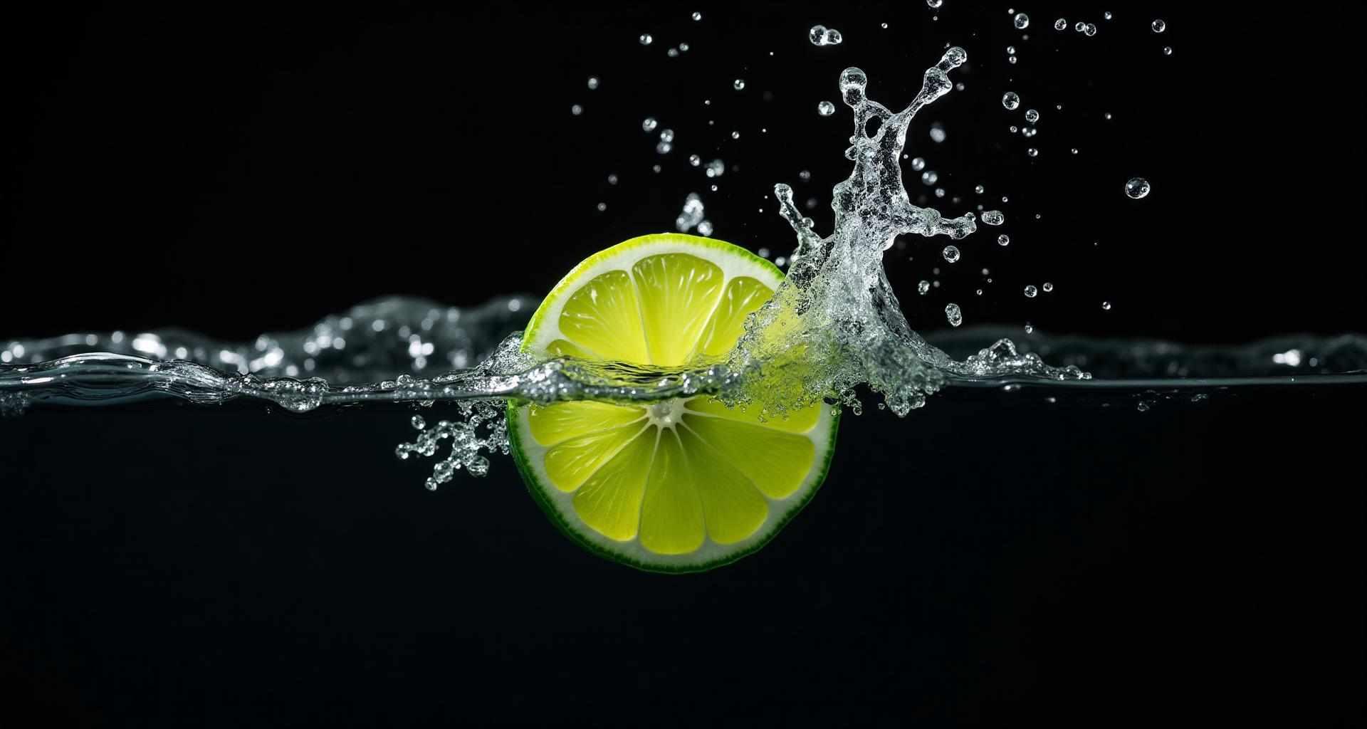 Lime splashing in water